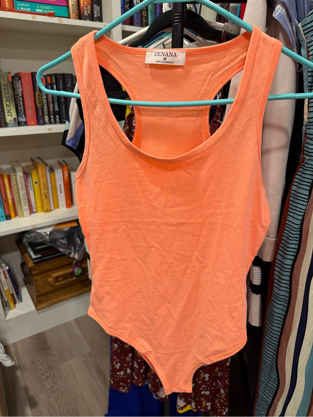 Zenana Outfitters Women's Orange Tank Bodysuit